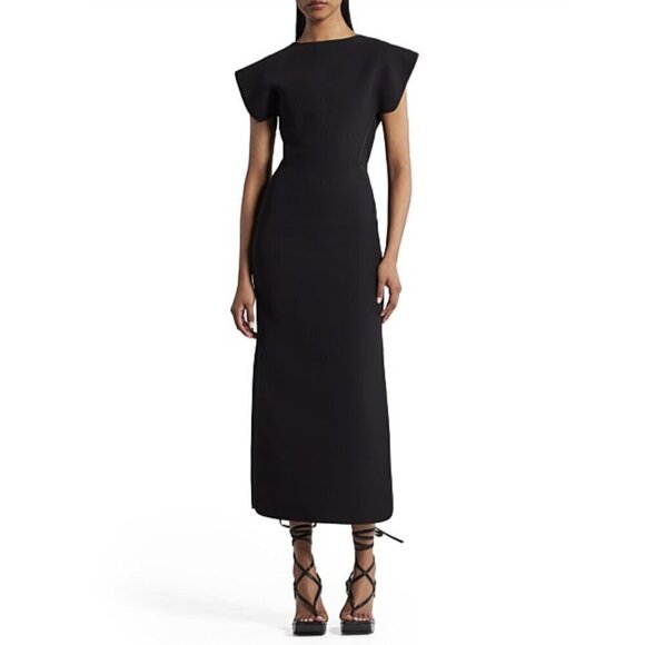 Maticevski Zephyr Black Midi Dress Evening Minimalist Contemporary - Picture 1 of 15